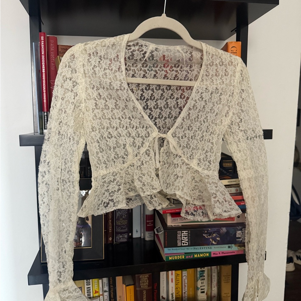 Vintage Handmade Cream Lace Cardigan
